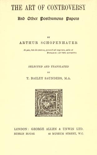 Art of Controversy (or: The Art of Being Right)